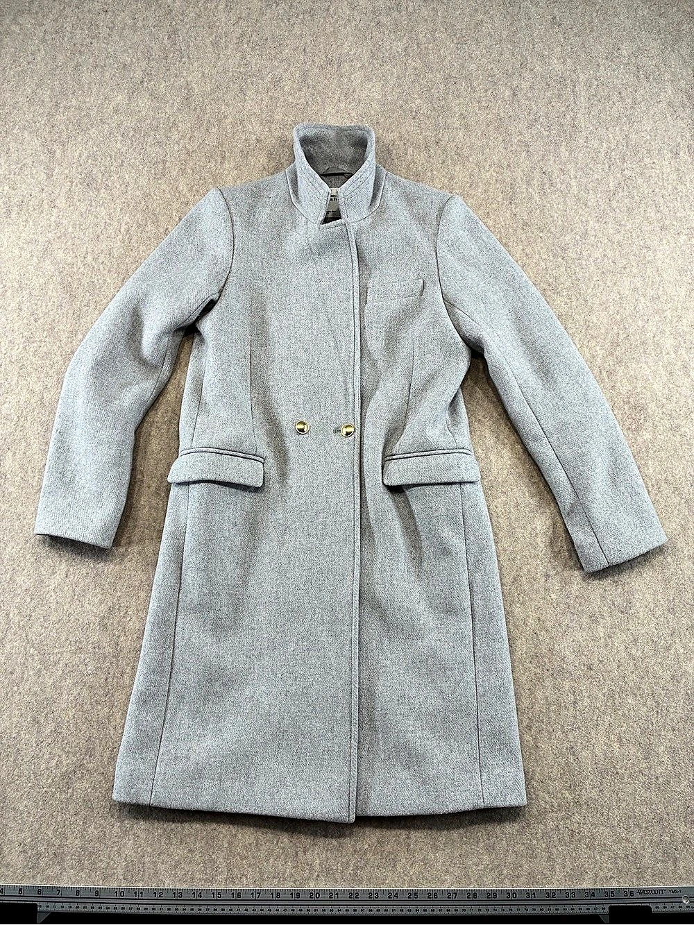 Abercrombie & Fitch Women’s Gray Wool Blend Lined Overcoat Mid-Length
